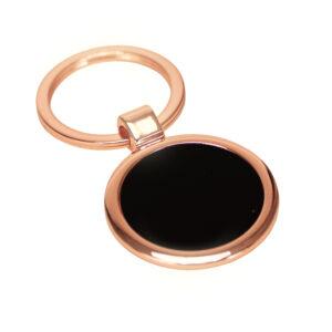 Llavero redondo encobrizado negro "Pete"