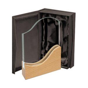 Galvano Cristal con Base de Madera 120 x 220 mm.
