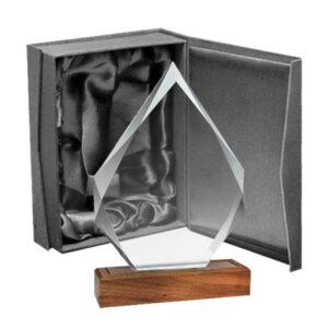 Galvano Cristal con Base de Madera 120 x 200 mm.