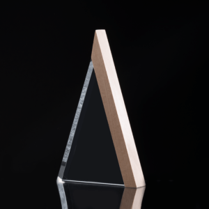 Trofeo galvano de madera y cristal "Triangle"