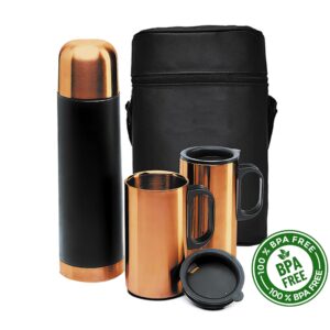 Set térmico encobrizado con termo y mug
