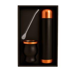Set de mate negro/cobre con bolso