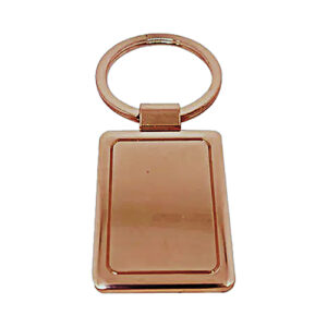 Llavero metálico rectangular encobrizado